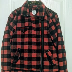 Twik Buffalo Plaid Biker Jacket SM